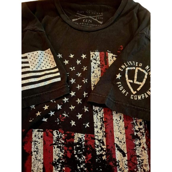 Grunt Style 100% Cotton  This We'll Defend Distrissed Flag T-shirt  Large - Picture 2 of 7